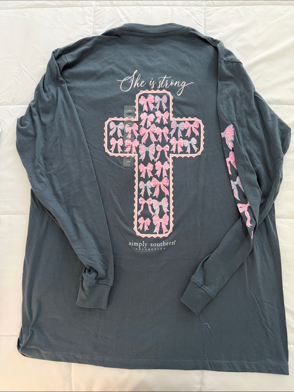 Simply Southern “She Is Strong” Blue Large